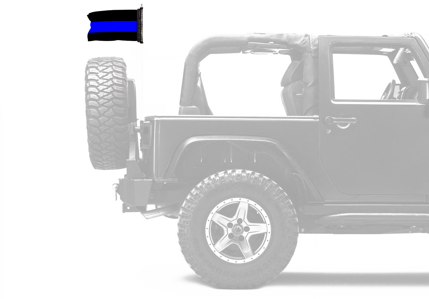 Thin Blue Line 12"x18" Forever Wave Flag for Jeep Wrangler LJ 2003-2006