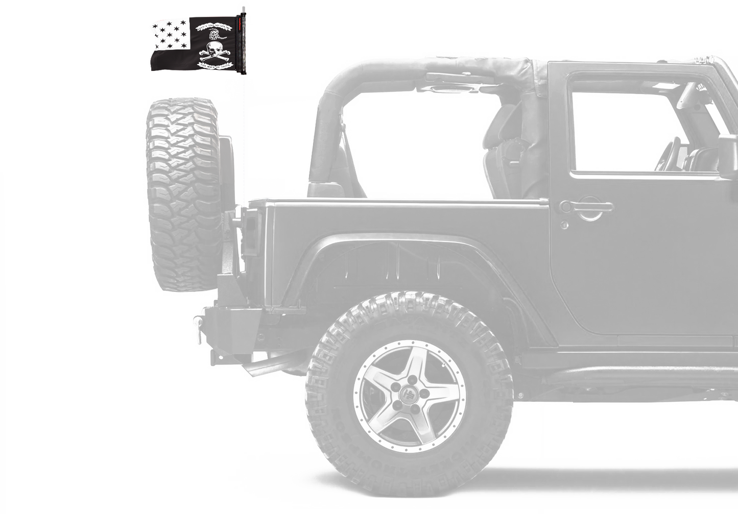 Veterans Exempt 12"x18" Forever Wave Flag for Jeep Wrangler JK 2-Door 2007-2018