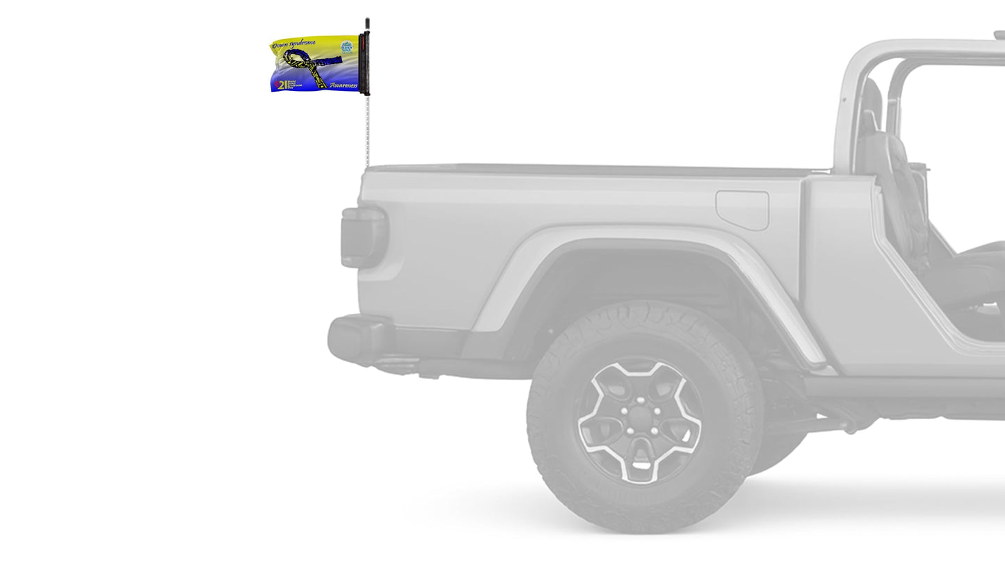 Down Syndrome Awareness 12"x18" Forever Wave Flag for Jeep Wrangler YJ 1986-1995