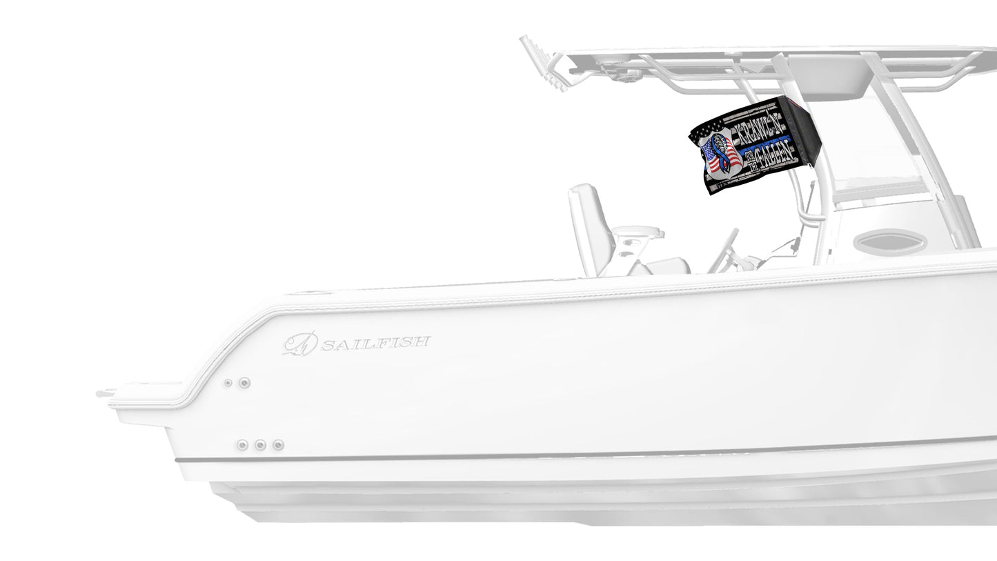Krawl'n For The Fallen 12"x18" Forever Wave Flag for Boats