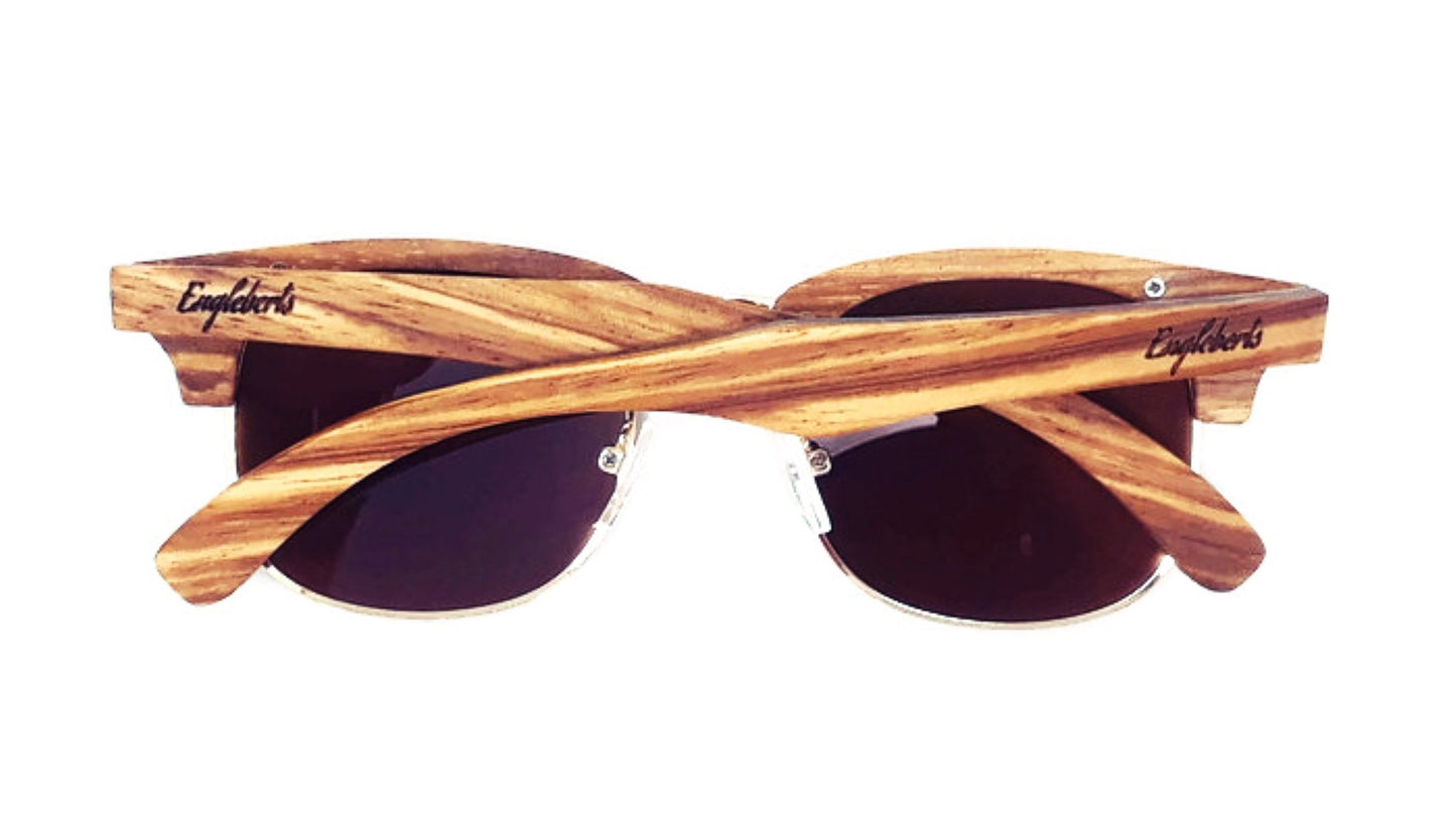 Ebony and ZebraWood Sunglasses, Tea Polarized Lenses