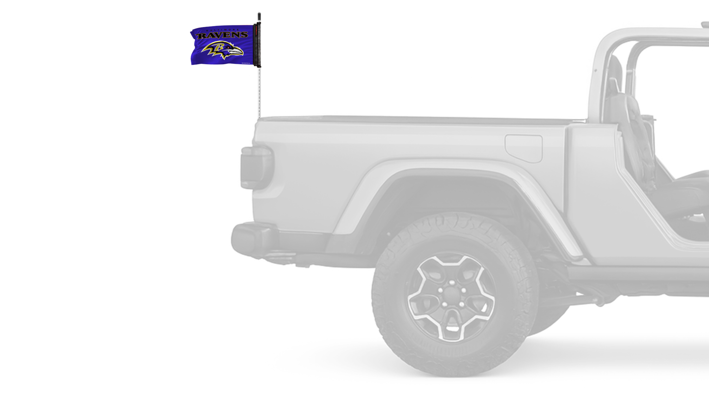 Baltimore Ravens 11"x17" Forever Wave Flag for Jeep Wrangler JL 2-Door 2018-Present