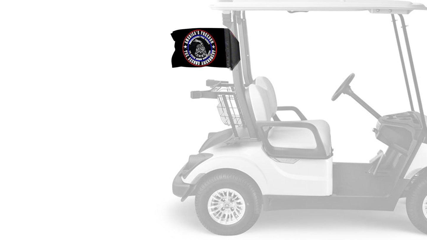 2nd Amendment 12"x18" Forever Wave Flag for Golf Carts