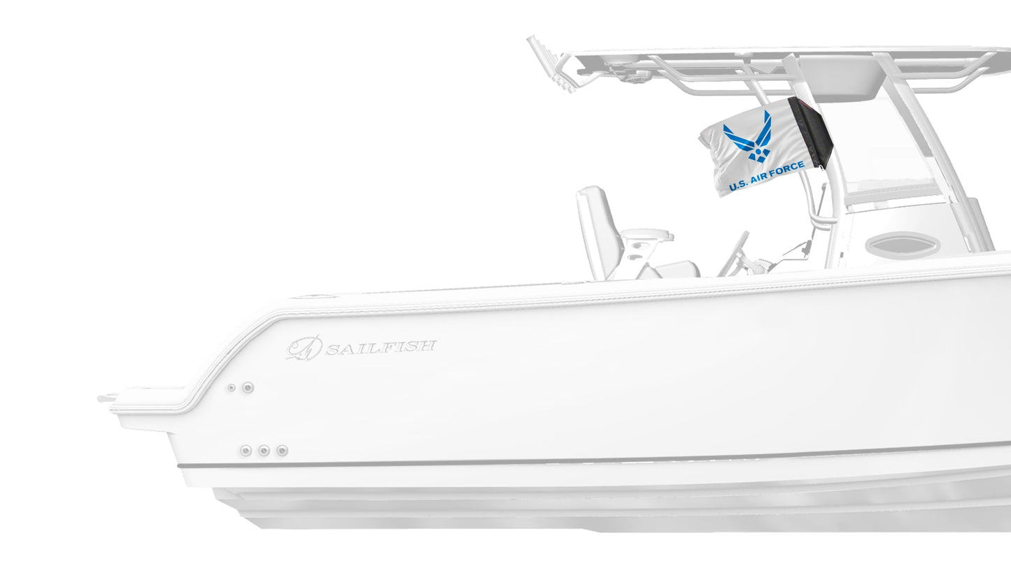 Air Force White12"x18" Forever Wave Flag for Boats