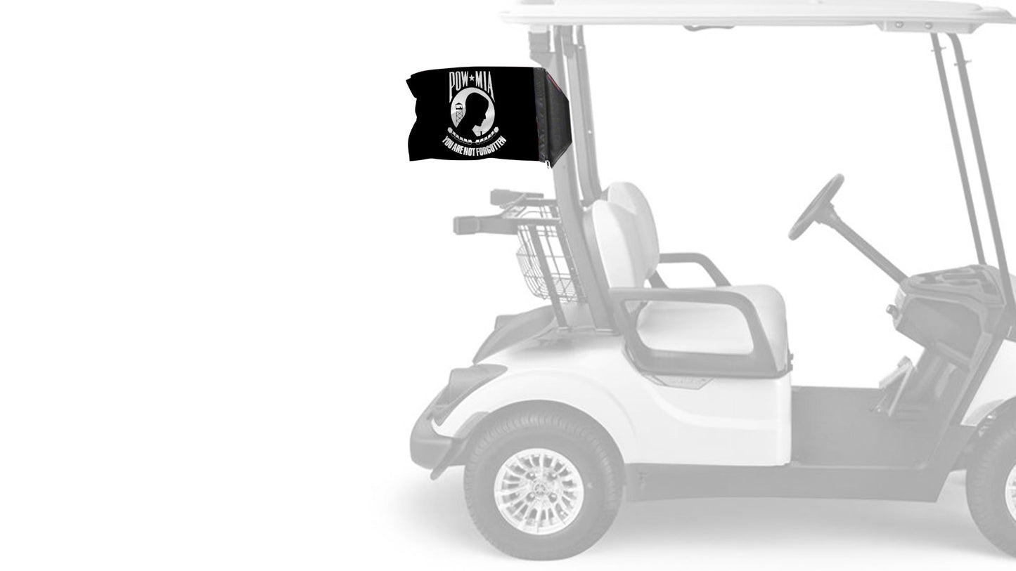 POW MIA 12"x18" Forever Wave Flag for Golf Carts