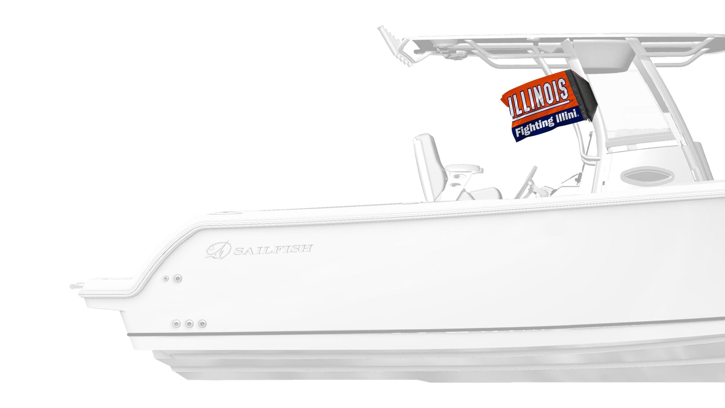 Illinois 11"x17" Forever Wave Flag for Boats