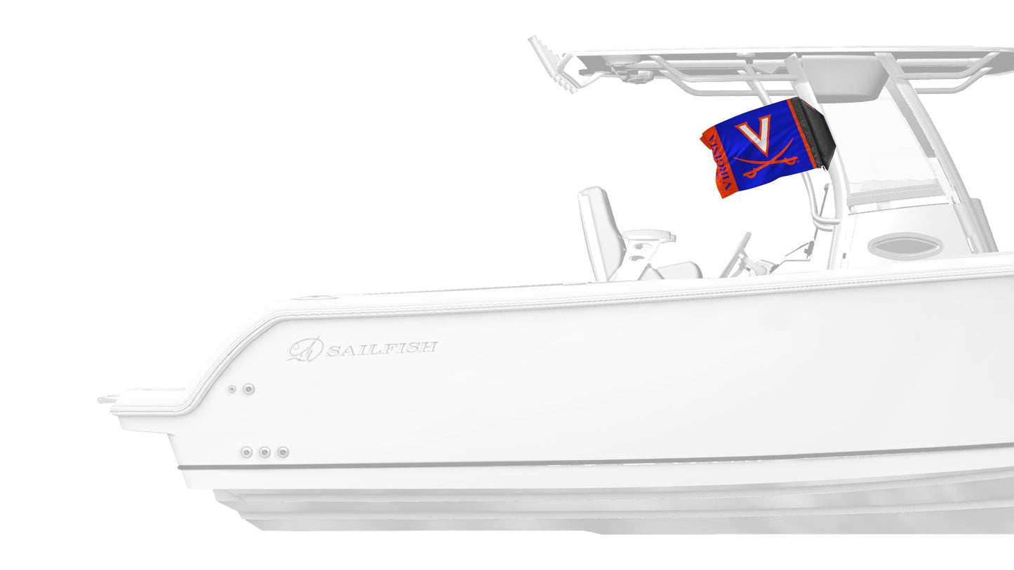 UVA 11"x17" Forever Wave Flag for Boats