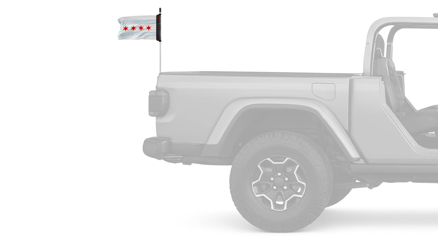 City of Chicago 12"x18" Forever Wave Flag for Jeep Wrangler TJ 1996-2006