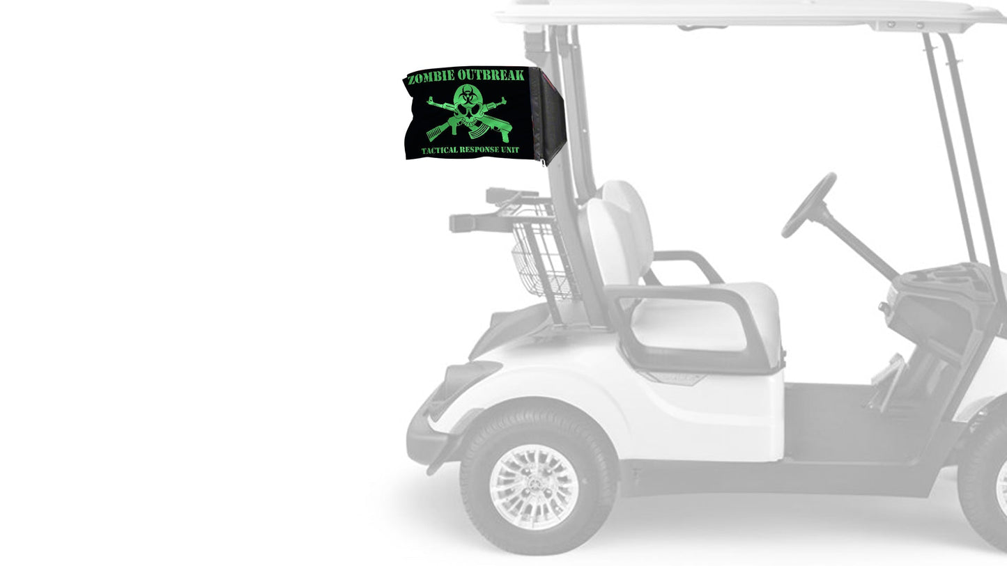 Zombie Outbreak Tactical Response Unit 12"x18" Forever Wave Flag for Golf Carts