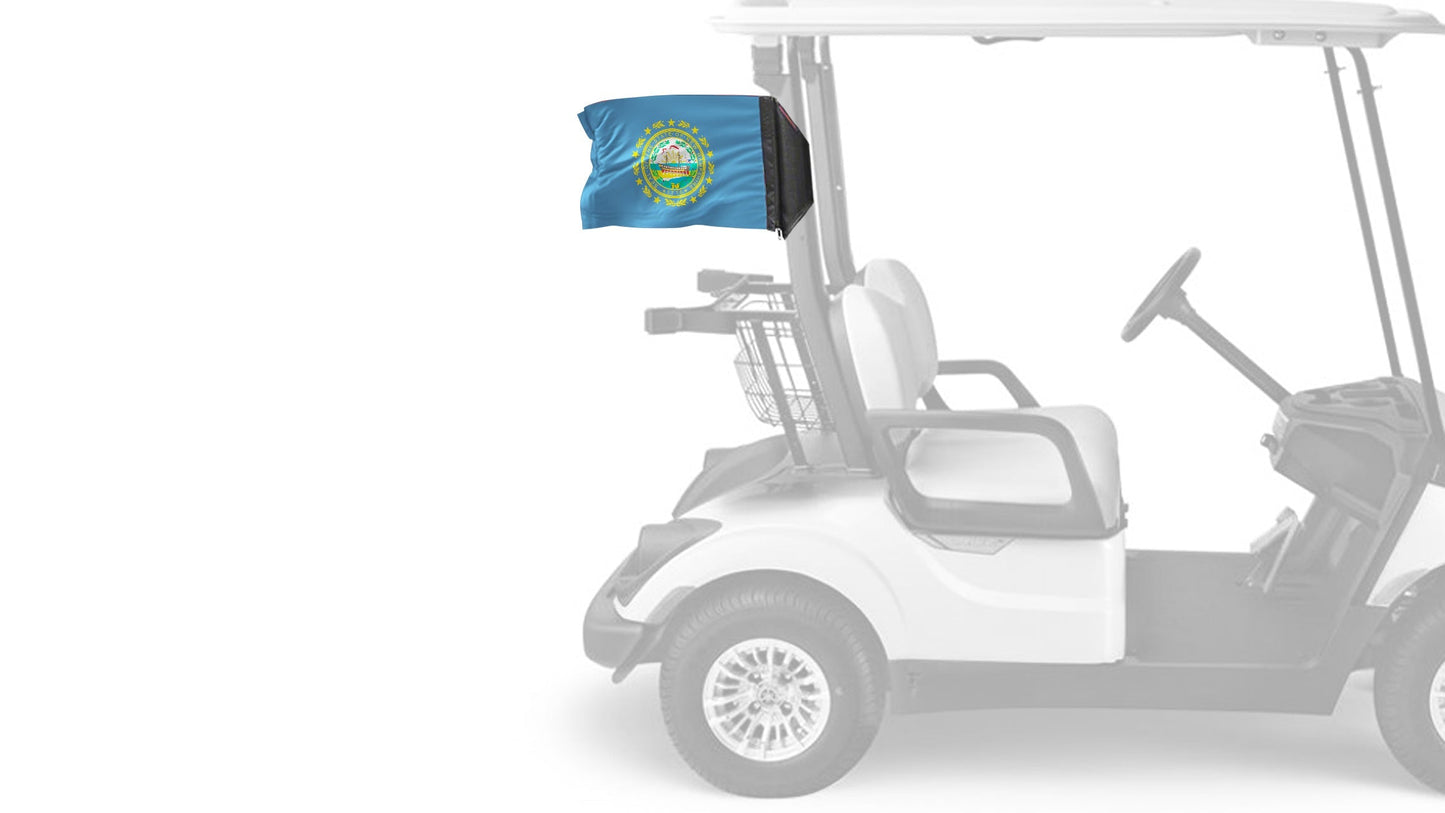 State Flag New Hampshire 12"x18" Forever Wave Flag for Golf Carts