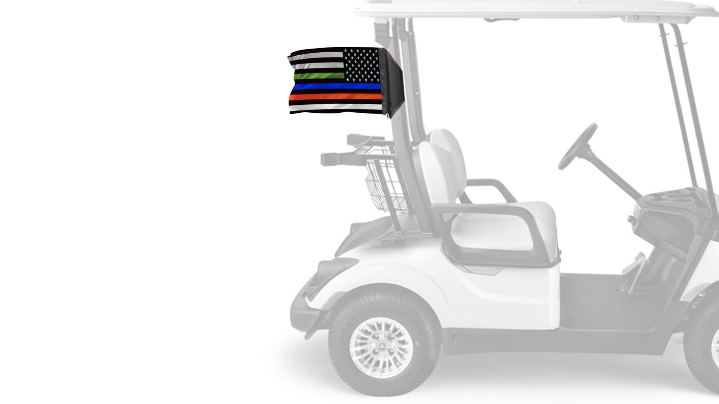 USA Subdued Honor The 4 12"x18" Forever Wave Flag for Golf Carts