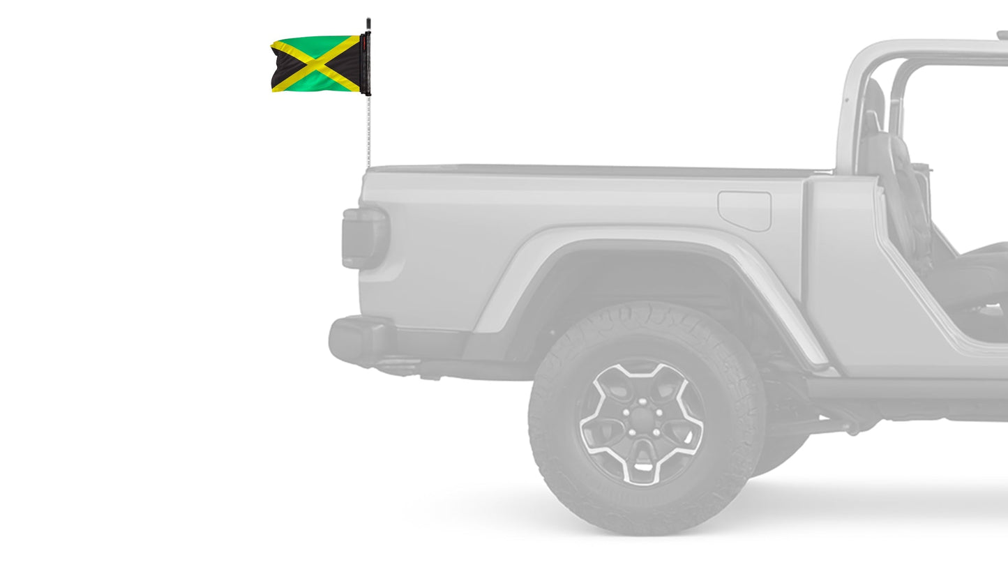 Jamaica 12"x18" Forever Wave Flag for Jeep Wrangler JK 2-Door 2007-2018