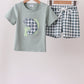 Green Fish Applique Shorts Set