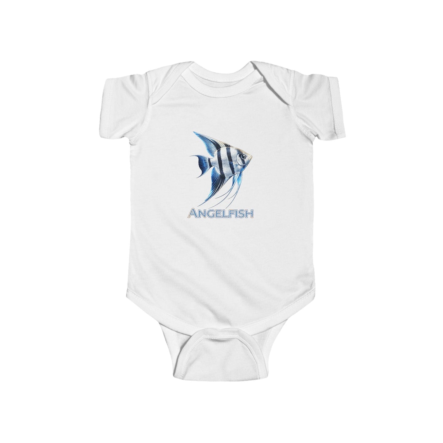 Angelfish Baby Bodysuit — Blue Aquarium Fish Infant Onesie