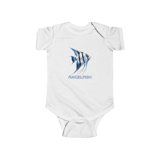 Angelfish Baby Bodysuit — Blue Aquarium Fish Infant Onesie