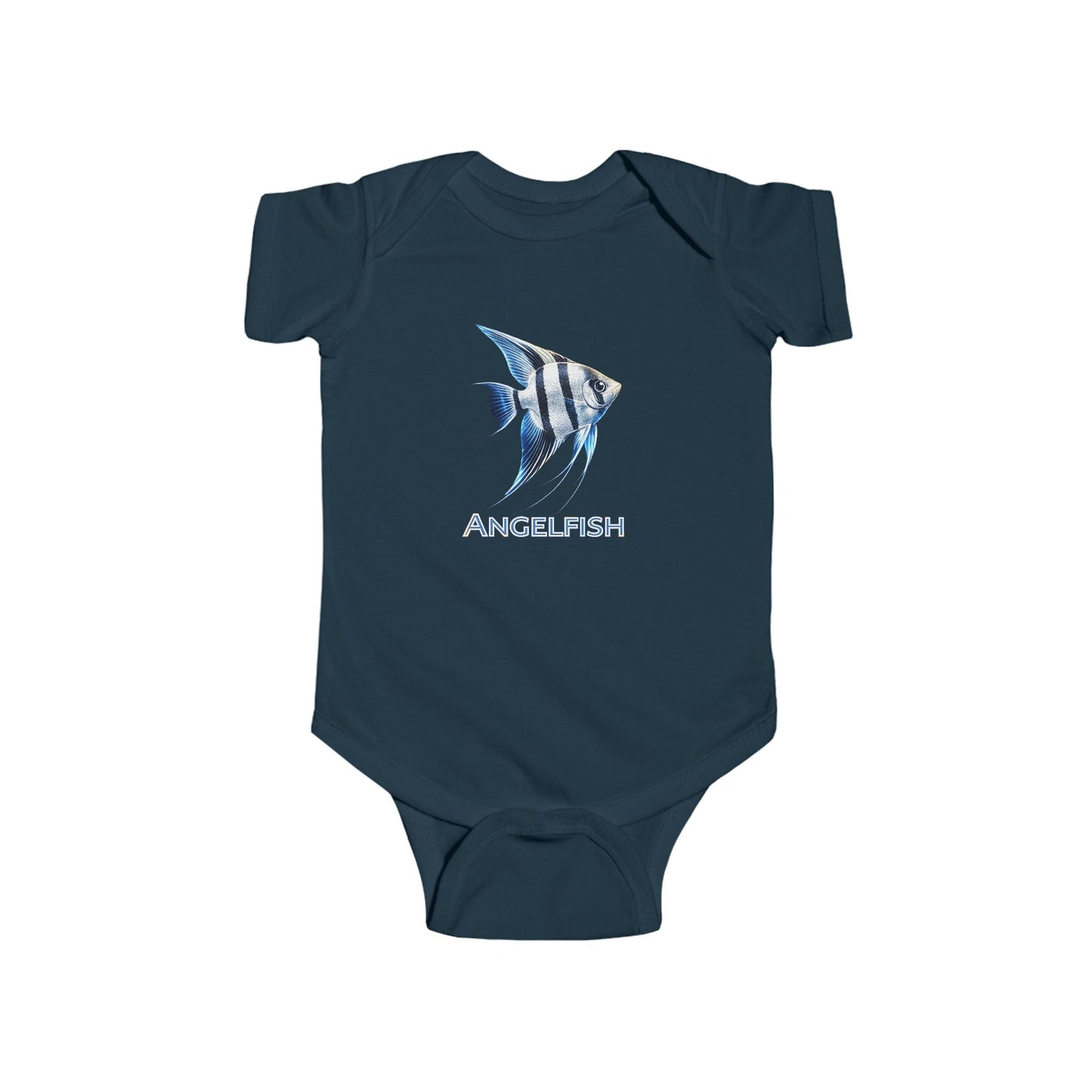 Angelfish Baby Bodysuit — Blue Aquarium Fish Infant Onesie