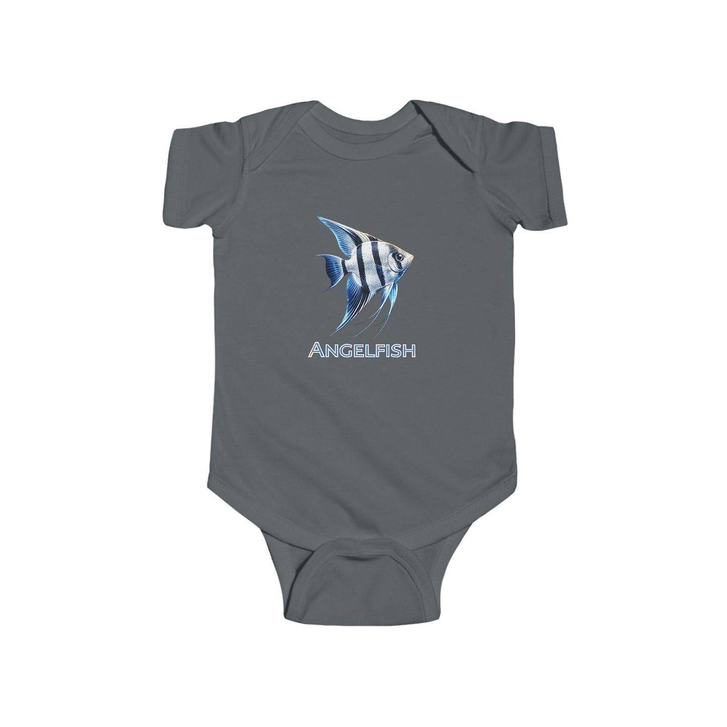 Angelfish Baby Bodysuit — Blue Aquarium Fish Infant Onesie