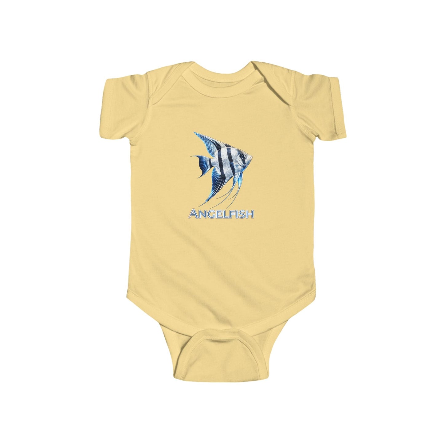 Angelfish Baby Bodysuit — Blue Aquarium Fish Infant Onesie