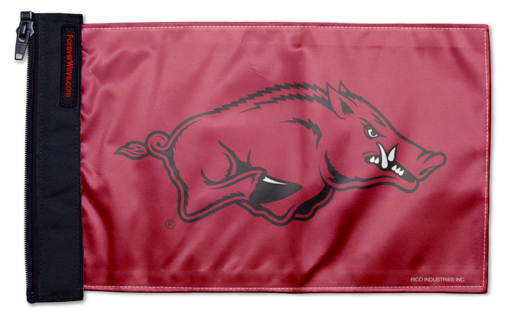 Arkansas 11"x17" Forever Wave Flag for Jeep Wrangler CJ-7 and CJ-8 1976-1986