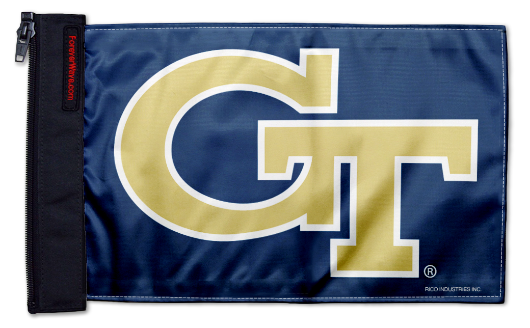 Georgia Tech 11"x17" Forever Wave Flag for Jeep Wrangler JK 2-Door 2007-2018