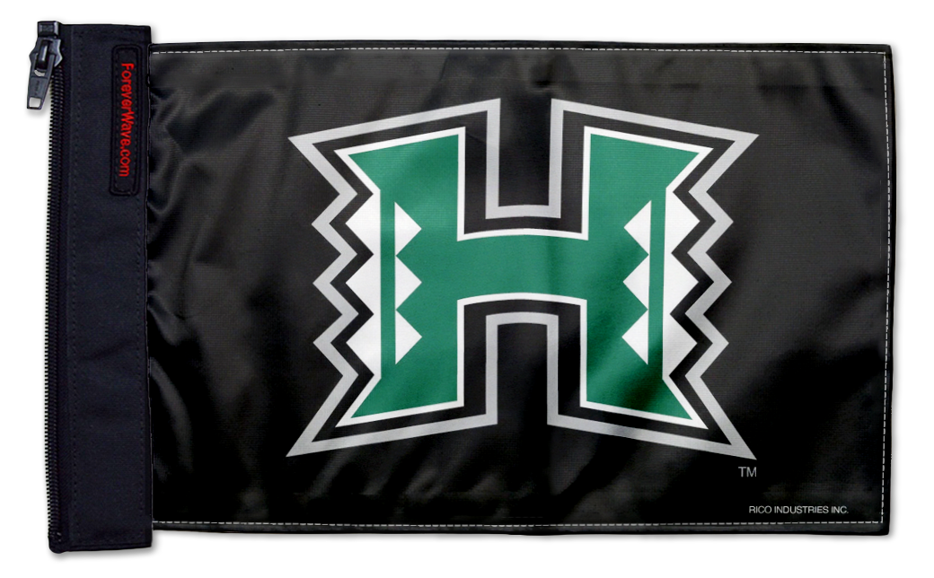 Hawaii Warriors 11"x17" Forever Wave Flag for Jeep Wrangler JK 2-Door 2007-2018