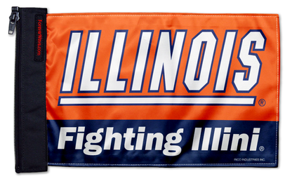 Illinois 11"x17" Forever Wave Flag for Jeep Wrangler CJ-7 and CJ-8 1976-1986