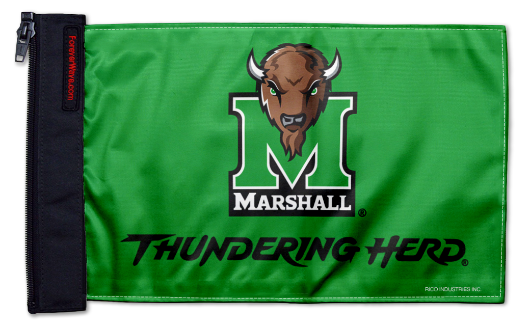 Marshall 11"x17" Forever Wave Flag for Jeep Wrangler JLU 4-Door 2018-Present
