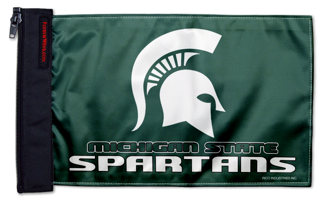 Michigan State 11"x17" Forever Wave Flag for Jeep Wrangler JKU 4-Door 2007-2018