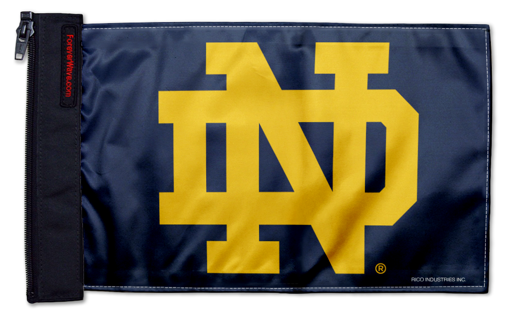 Notre Dame 11"x17" Forever Wave Flag for Jeep Wrangler JL 2-Door 2018-Present