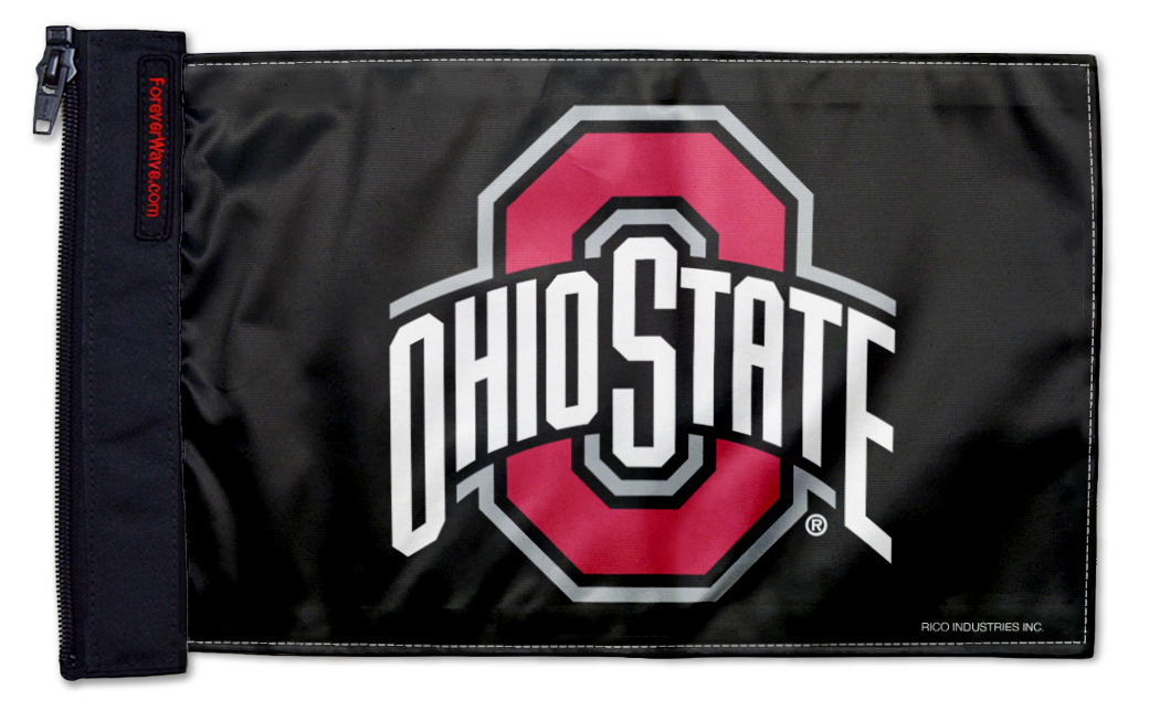 Ohio State Black11"x17" Forever Wave Flag for Boats