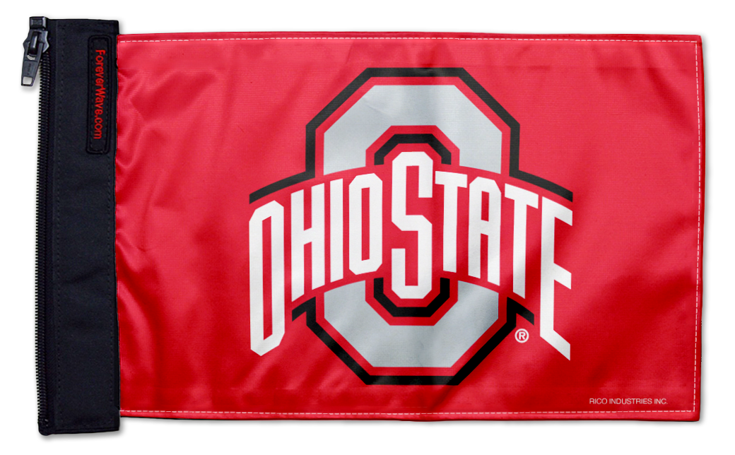 Ohio State Red11"x17" Forever Wave Flag for Boats