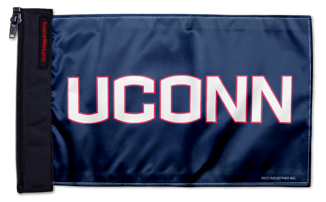 Connecticut UCONN 11"x17" Forever Wave Flag for Jeep Wrangler JKU 4-Door 2007-2018