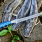 Custom Handmade 13-Inch Damascus Steel Fillet Knife Blank with Resin Handle – Premium Leather Sheath