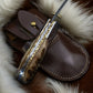 Custom Handmade Damascus Steel Pocket Knife – Sheep Horn