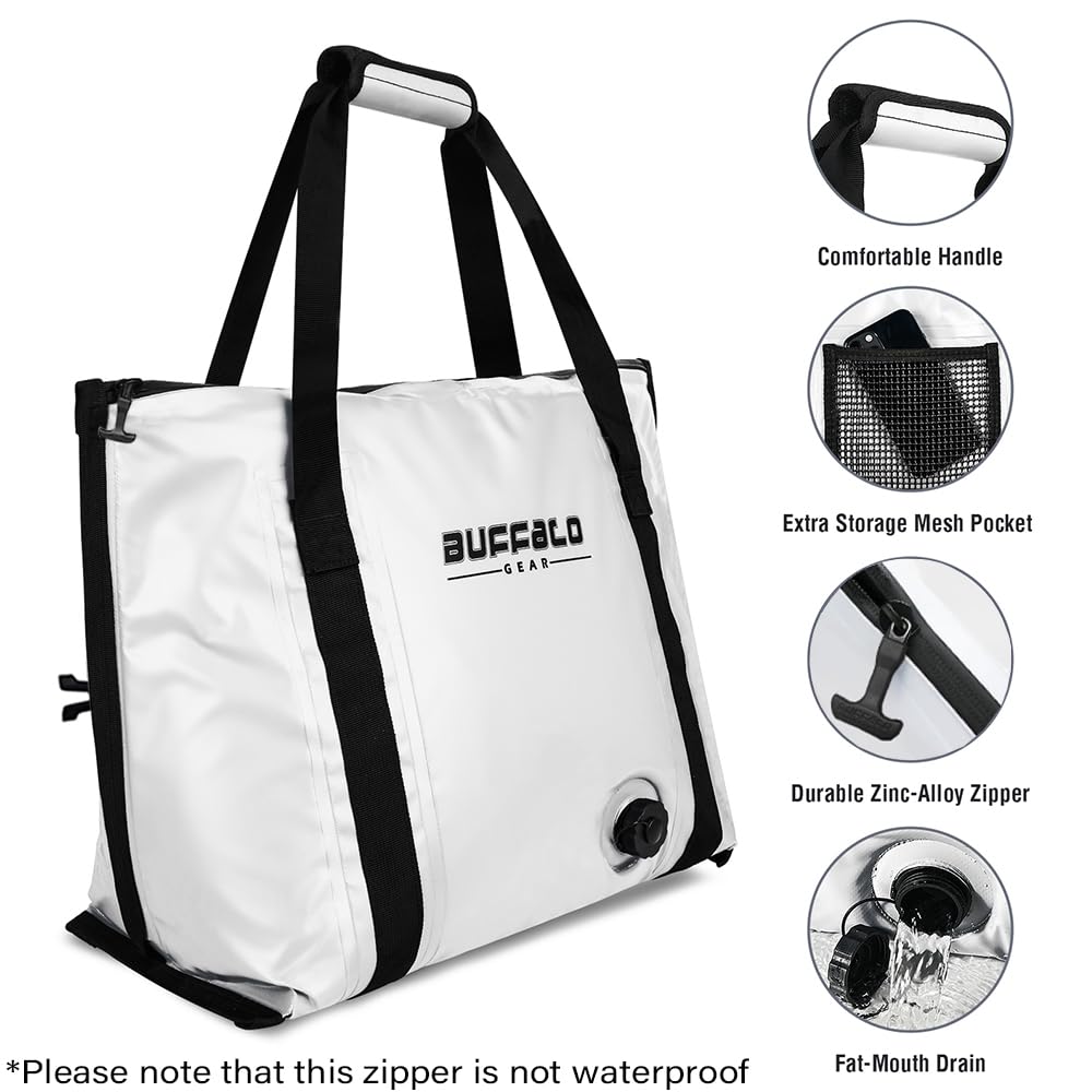 27QT Insulated Fish Cooler Bag, Flat Bottom