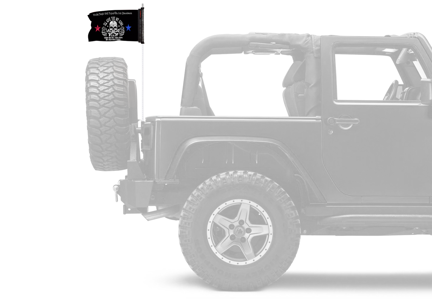 2A We The People 12"x18" Forever Wave Flag for Jeep Wrangler CJ-7 and CJ-8 1976-1986