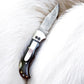 Handmade Damascus Pocket Clip Knife – Buffalo Horn Handle