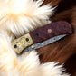 Handmade Damascus Pocket Knife with Micarta Handle