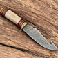 Custom Handmade Damascus Gut Hook Hunting Knife – 10.5"
