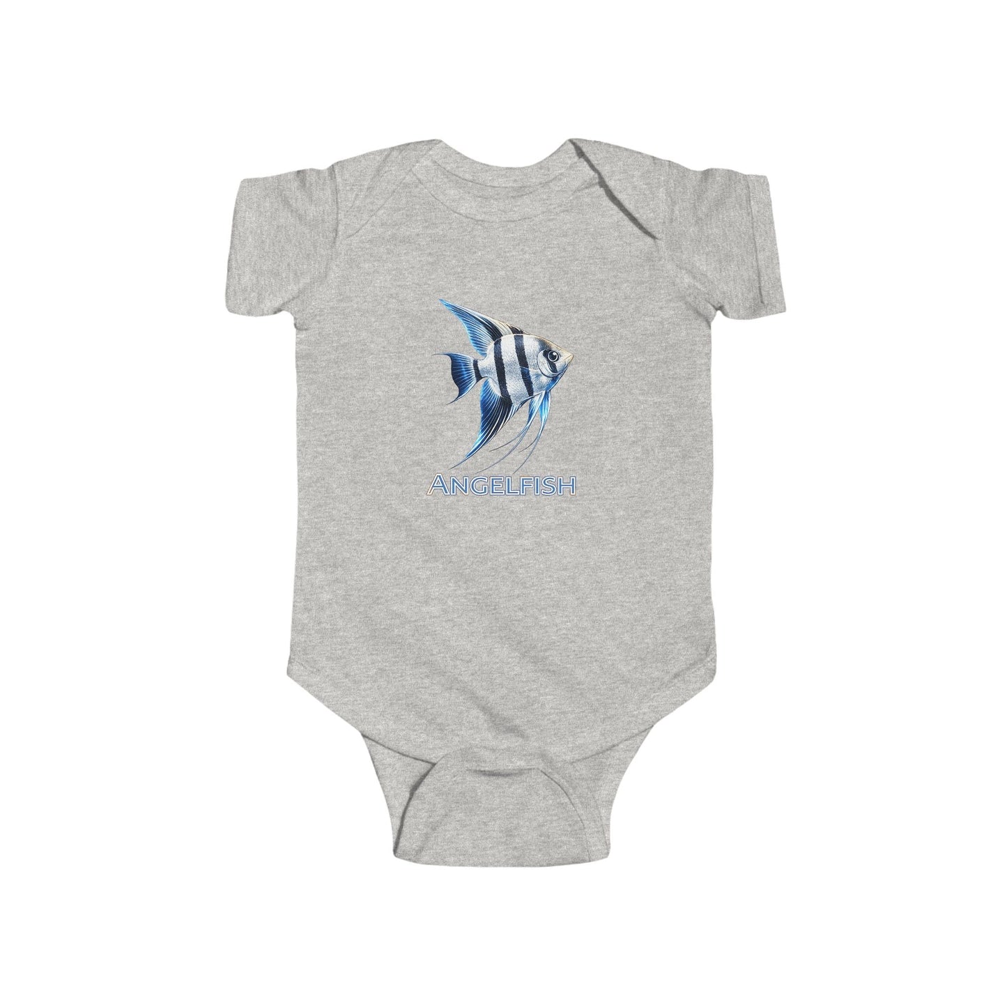 Angelfish Baby Bodysuit — Blue Aquarium Fish Infant Onesie