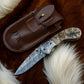 Custom Handmade Damascus Steel Pocket Knife – Sheep Horn