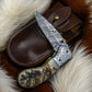 Custom Handmade Damascus Steel Pocket Knife – Sheep Horn