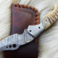 Handmade Damascus Pocket Knife with Sheep Horn Handle
