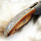 Handmade Damascus Folding Knife – Bone Handle, 3" Blade