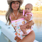 Lainsnow X The Last Mango: Mini Charleston One Piece- Postcards from Paradise