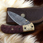 Handmade Damascus Pocket Knife with Micarta Handle