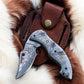 Custom Handmade Damascus Pocket Knife – 3" Blade