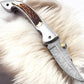 Handmade Damascus Pocket Knife – Stag Horn Handle, 3”