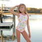 Lainsnow X The Last Mango: Mini Charleston One Piece- Postcards from Paradise
