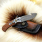 Handmade Damascus Steel Folding Knife with Rosewood Handle
